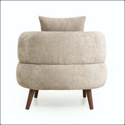 Fauteuil seau Nordic Chenille avec repose-pieds, coussin moelleux et coussin Nordic