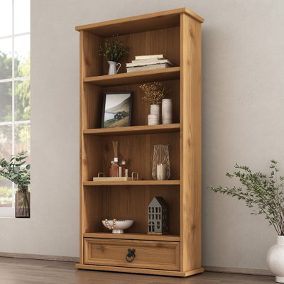 Keana 103cm H x 52cm W Solid Wood Standard Bookcase