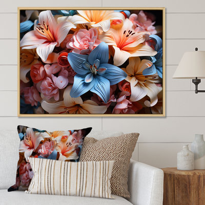 «Colorful Lilies Field Vibrant I», reproduction d'art sur toile