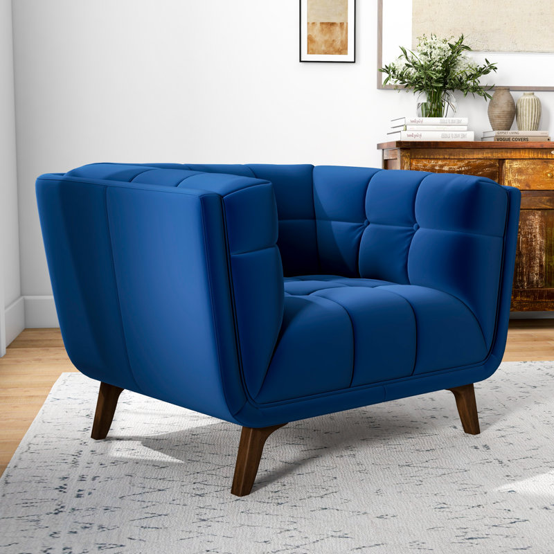 Fauteuil Ardrie, Velours bleu
