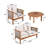 Canna Outdoor 4-Piece Acacia Wood Conversation Set With Woven Rope & Cushions