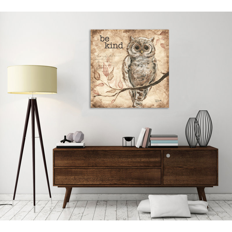 «Owl Sentiment», impression sur toile tendue, H 12 po x l 12 po