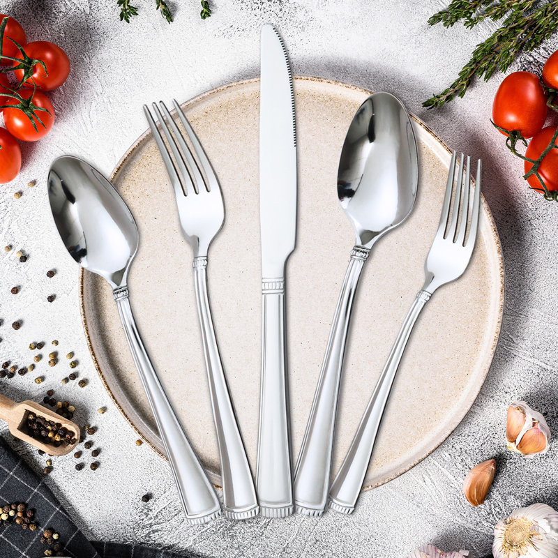 20-Piece Stainless Steel Flatware Set, Service for 4 - Complete Mirror Polished Cutlery Set