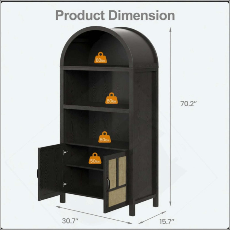 Garde-manger en rotin arqué - Rangement de cuisine réglable