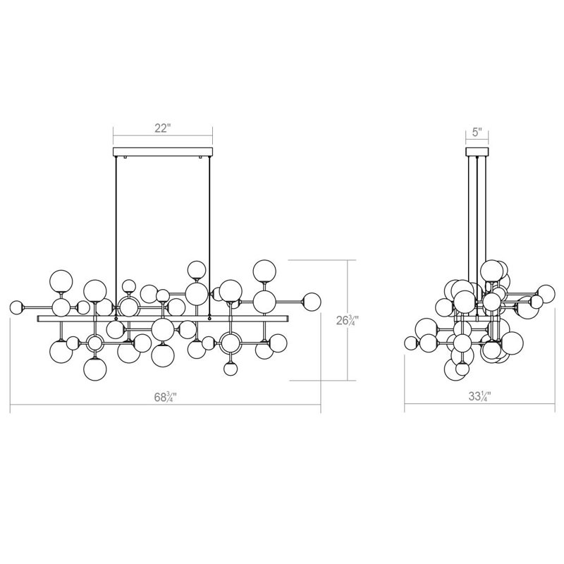 Nebula 11 - Light LED Chandelier, Satin Black