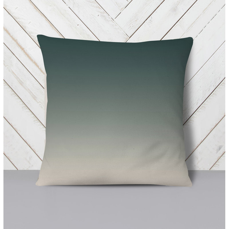 Throw Pillow With Insert, Green/Beige Ombre 3, 20"H x 20"W