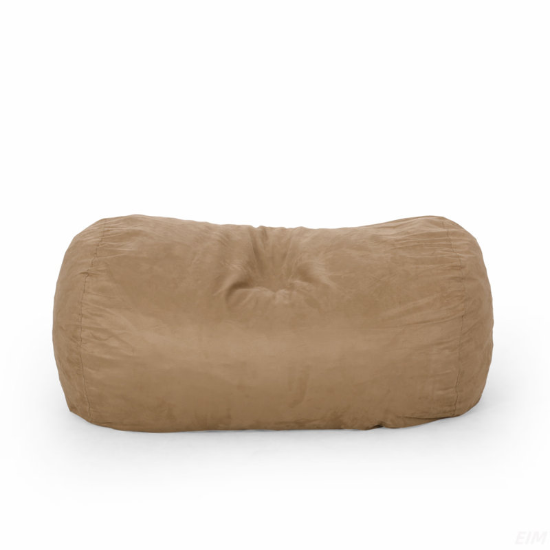 Fauteuil à billes cylindrique en microfibre 6,5 pieds Potrero, beige (fauteuil à billes)