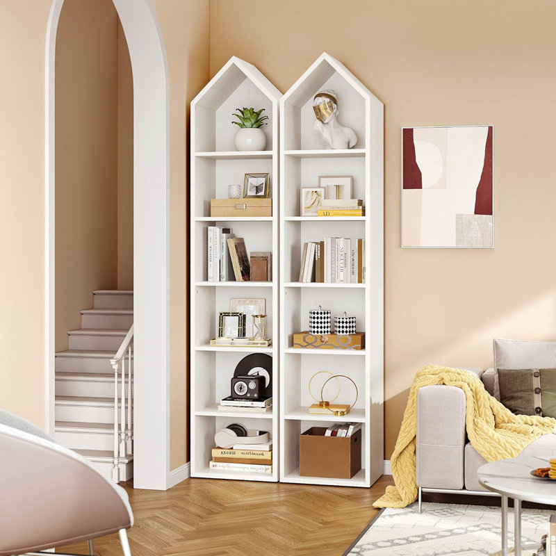 Brynesha 72.8'' H 6-Tier Narrow Bookshelf, Modern Display Shelving Storage Rack, White