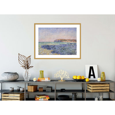 «Shadows on the Sea - The Cliff at Pourville» par Claude Monet, impression giclée encadrée