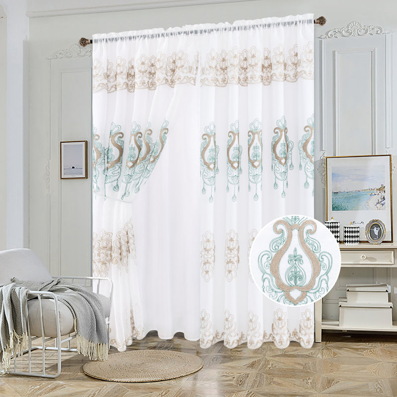 Brantice Room Darkening Curtain Single Panel, Teal