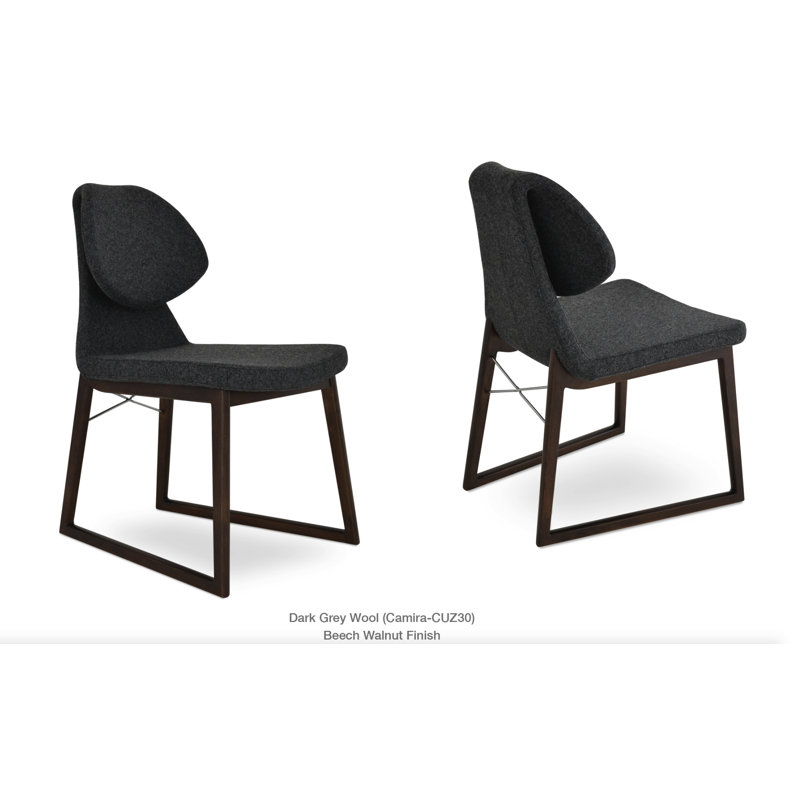 Fauteuil Gakko, Similicuir noir, Hêtre et noyer