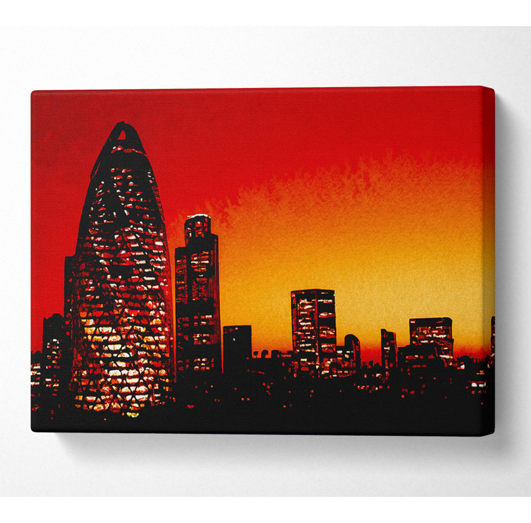 London The Gherkin Orange City - Kunstdrucke auf Leinwand