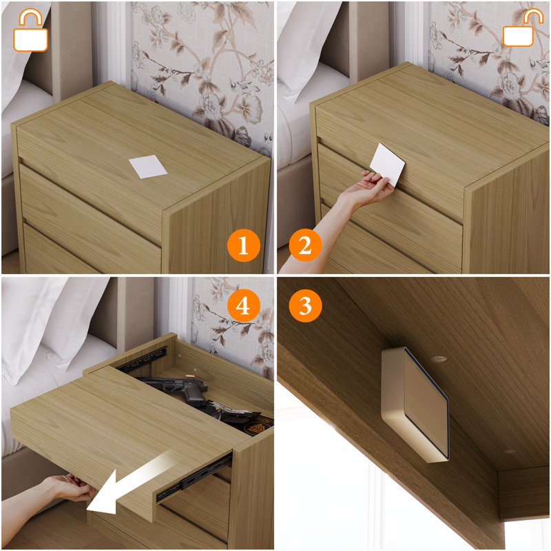 66cm W Manufactured Wood Bedside Table