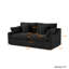 Canapé modulaire rembourré 2 pièces en tissu de chenille avec accoudoirs 2 pièces-1205568485