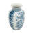 Porcelain Flower Vase with Floral Patterns - 5"Dia. .5" x 8.7" - Blue /White