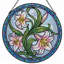 Panneau de vitrail floral 12 "H Lily-553970510
