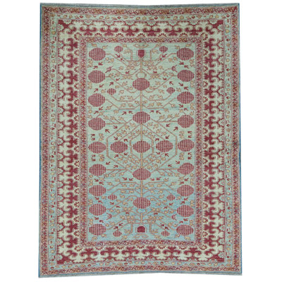Kotanabad Wool Oriental Area Rug in Blue/Red/Beige