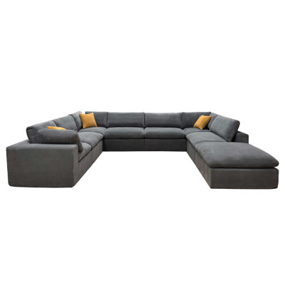 Canapé modulaire modulaire avec coussins en mousse à compression complète, à extension instantanée, aucun assemblage requis, avec coussins décoratifs.