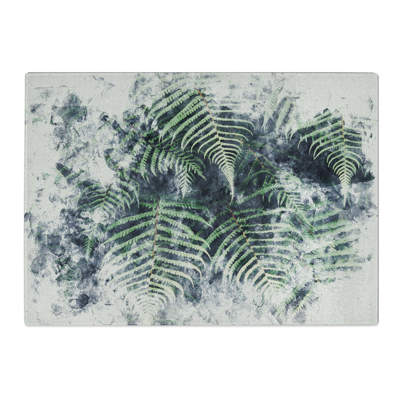 Fern Leaves Vol.1 Watercolour Chopping Board, 0.4cm H x 20cm W x 28.5cm L