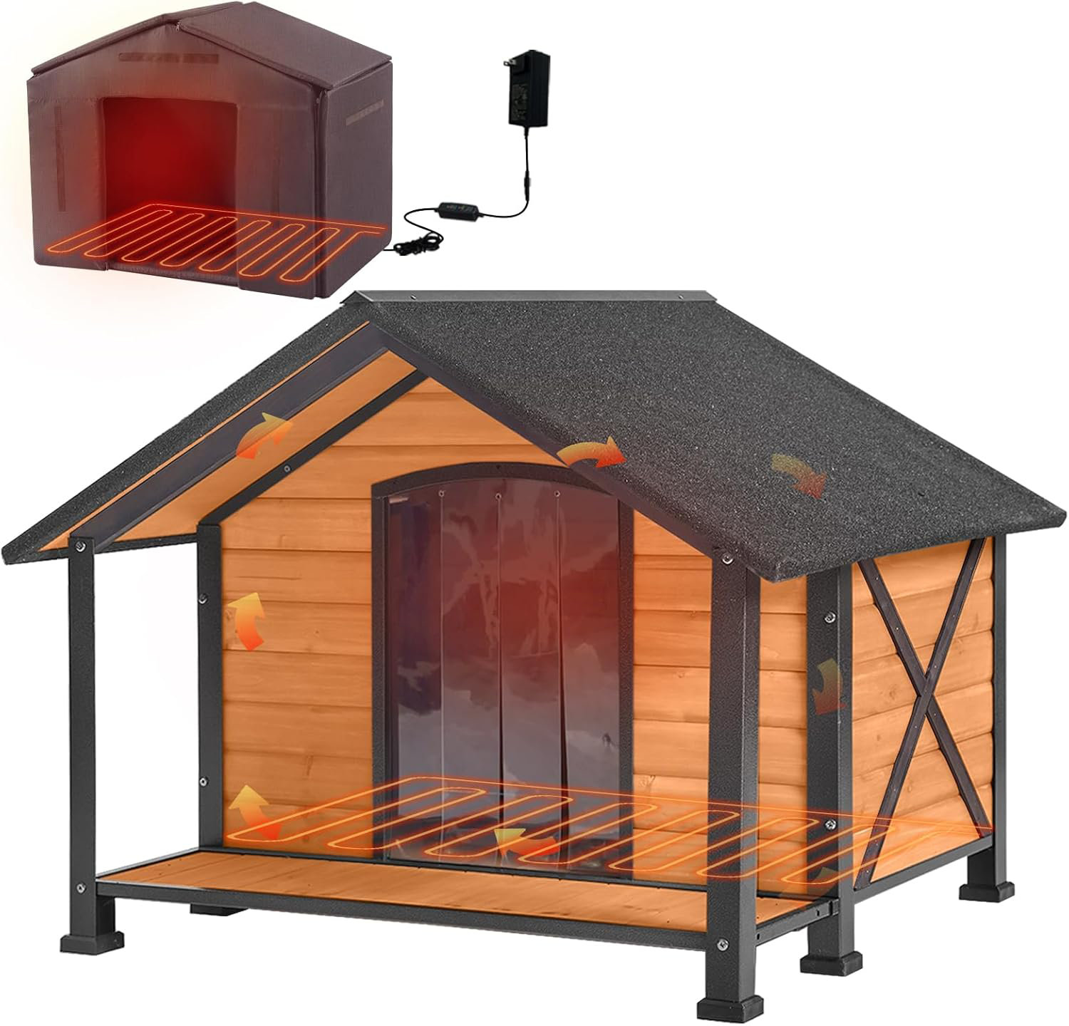 Picture of Tucker Murphy Pet™ Large Outdoor Heated Dog House with Heating Pad ...