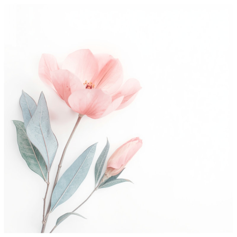 Housse de couette fleur rose avec feuilles, Twin