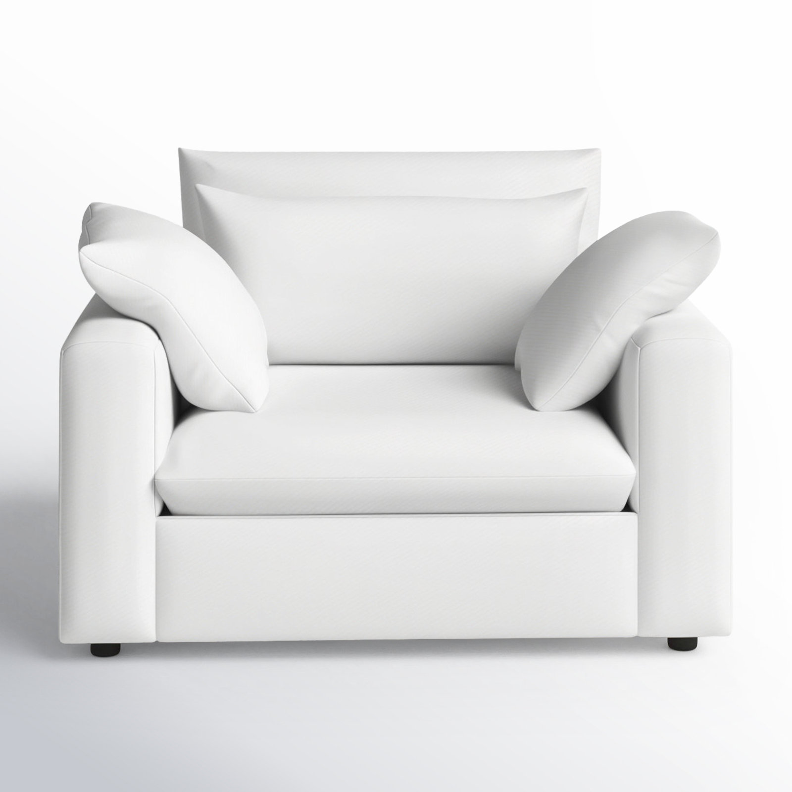 Remy Upholstered Chair And A Half, Classic Bleach White Twill