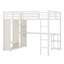 Structure de lit mezzanine avec garde-robe, bureau et tablettes de rangement