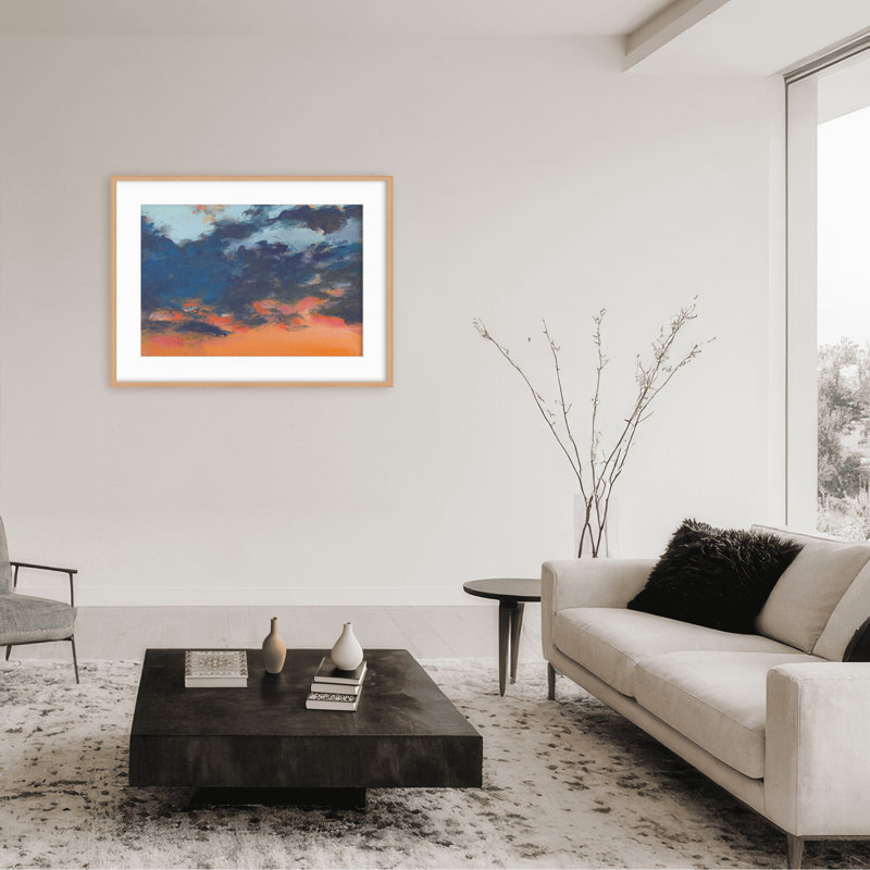 Coastal Retreat Asbury Park Sunset, 16" H x 24" W x 1.125" D, White, Framed Canvas