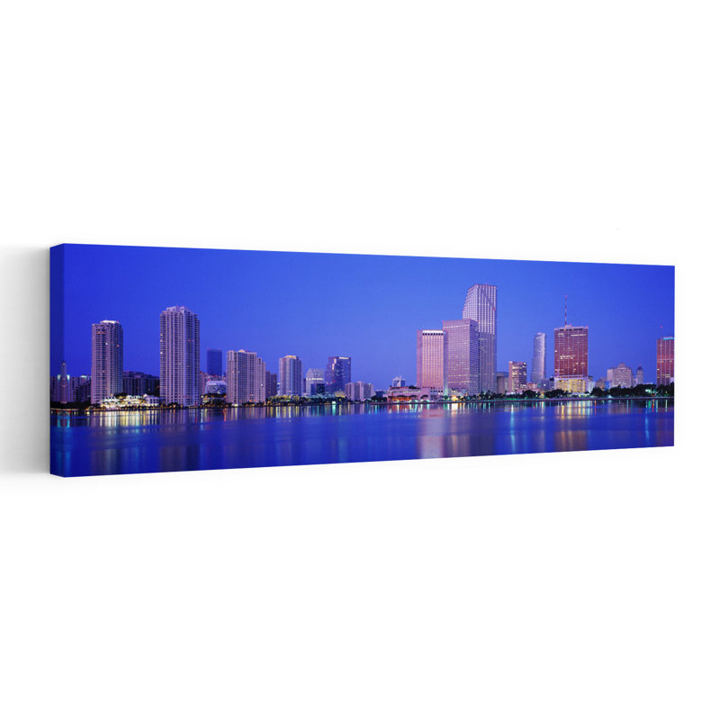 Crépuscule, Miami, Floride, États-Unis, architecture contemporaine, art mural, H 48 po x l 16 po