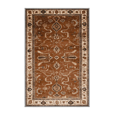 Machine Washable Persian Brown Area Rug