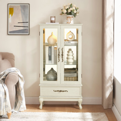 Armoire vitrée avec porte vitrée et porte vitrée
