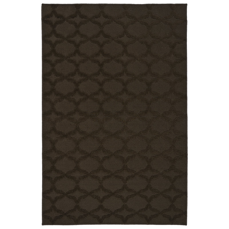 Togut Non-Slip Polypropylene Rectangle Mocha Area Rug, Rectangle 12' x 15'