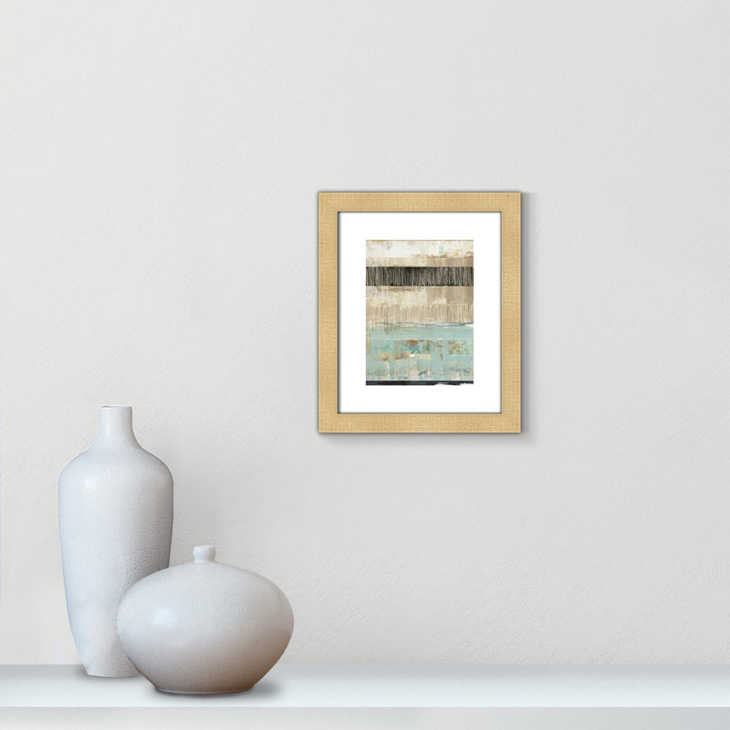 Celadon Dreams - Art encadré autoportant par Tom Reeves, Encadrement brun, H 15,5 po x l 32 po x P 2 po