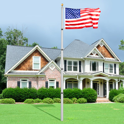 Dawone Adjustable In-ground Flagpole With Flag Included
