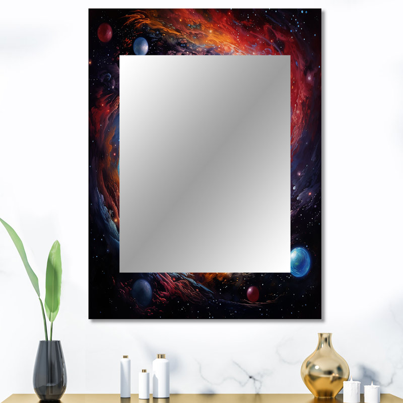 «Heavenly Space Astrology», grand miroir mural bleu, 40 po x 30 po