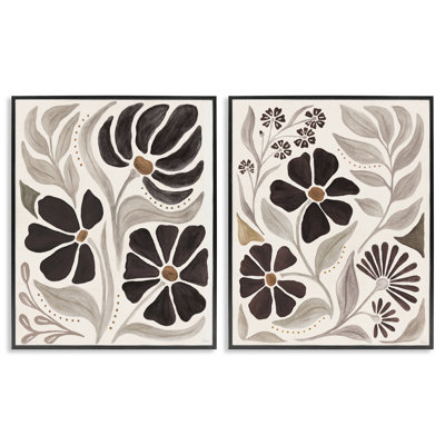 «Modern Neutral Petals», ensemble de 2 giclées encadrées par Véronique Charron