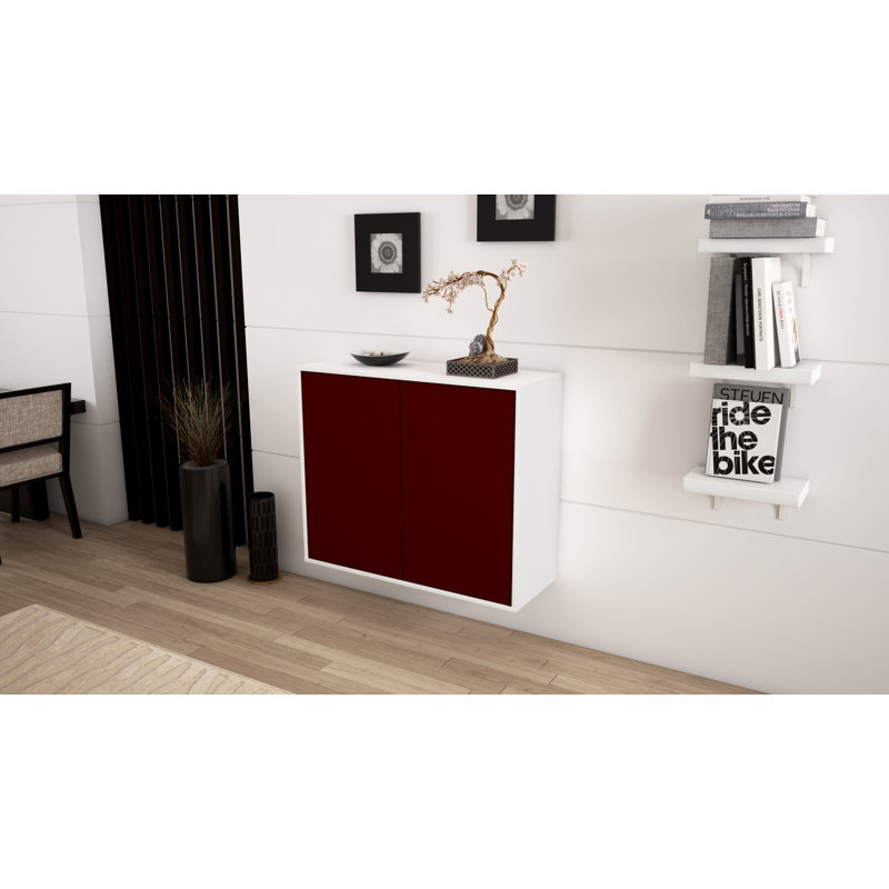 Chuck 92cm Sideboard, White/Red