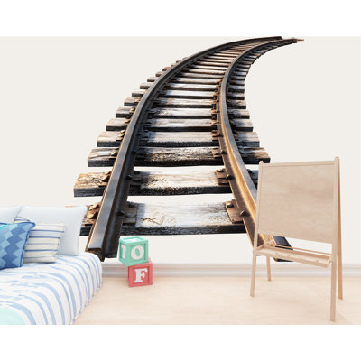 Adhésif décoratif voie ferrée - Autocollants muraux en vinyle pour chambre d'enfant, chambre de bébé ou salle de jeux pour garçons