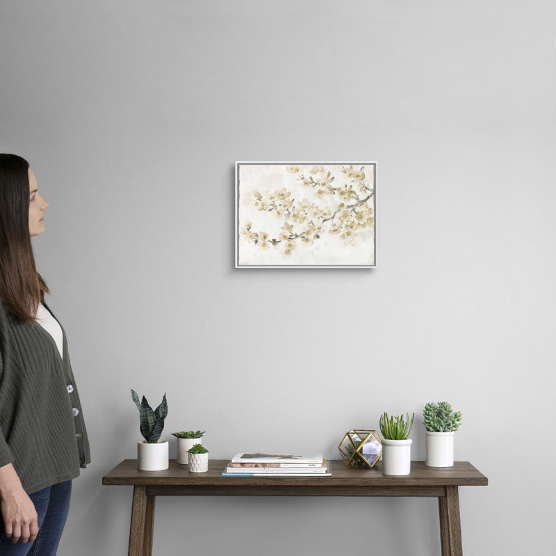 «Neutral Cherry Blossom Composition I» par Timothy O 'Toole - reproduction d'art sur toile, H 13,7 po x l 17,7 po x P 1,75 po