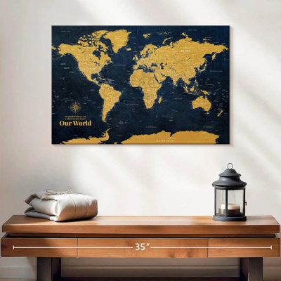 Push Pin World Amrico - Gold