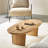 Cream wind log solid wood end table-110438646