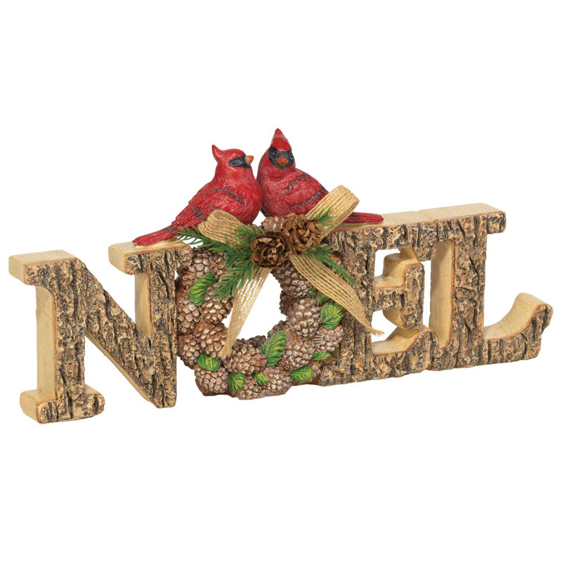 Signe de Noël cardinal en résine 10 po L
