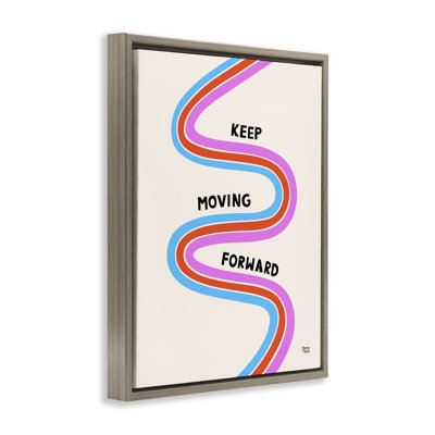 Art mural en toile flottant «Keep go go l'avant» gris par Jessica Beck