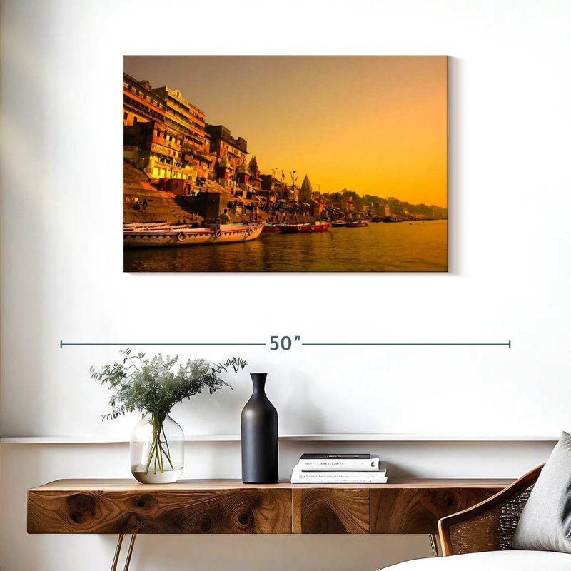 Nicci River Ganges At Sunset, 24" H x 36" W
