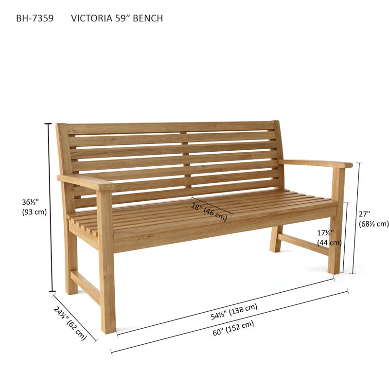 Victoria Solid Wood Bench