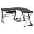 L-Shaped Glass Top Metal Base Computer Desk