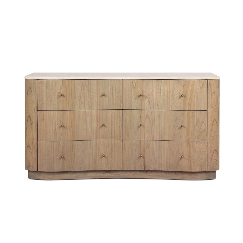 Boa 6 Drawer Dresser-Sandy Mindi Veneer, Sandy Mindi