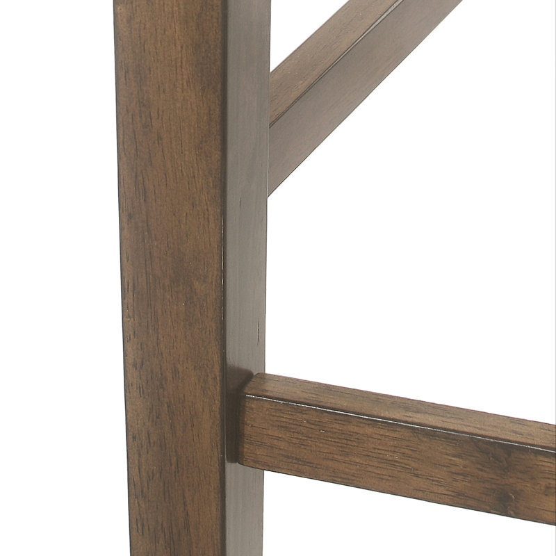 Tabourets de comptoir rembourrés Style (2), brun, dossier, charmant bois d'hévéa, l 22,57 po x P 20,13 po, H 41,38 po (de 2), à couper le souffle