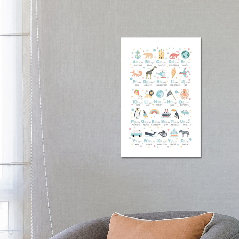 Boys Illustrated Alphabet - Wrapped Canvas Print, 66.04 cm H x 45.72 cm W x 1.91 cm D