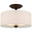 Plafonnier semi-encastré 13 po 2 lumières Randlett